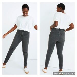 EUC Madewell Curvy High-Rise Skinny Jeans in Black Sea